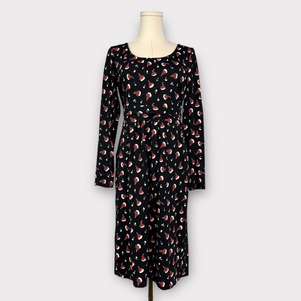 Boden Mable Jersey Knit Dress in Black Bud Size 6 Long